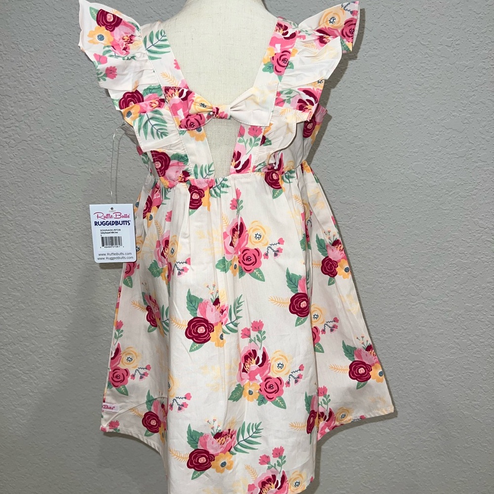 Girls Ruffle Butts Dress with Ruffle Sleeves - Picture 2 of 3